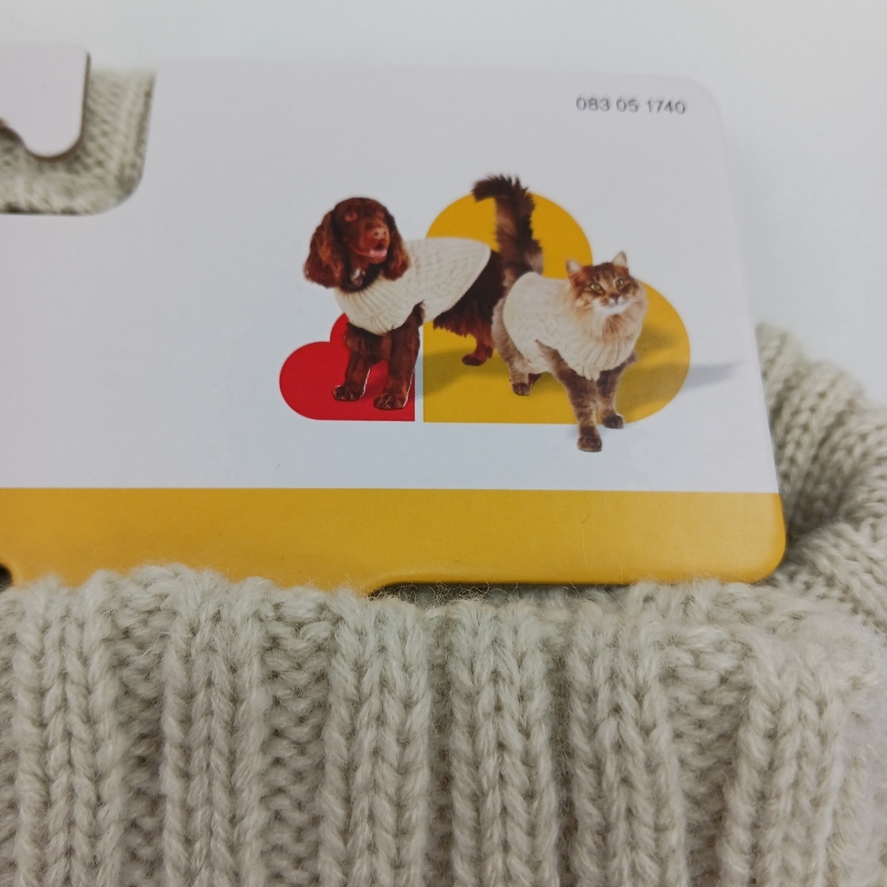 Boots & Barkley Beige Pet Sweater Chunky Knit Size Large Winter Comfy Dog - Picture 2 of 6